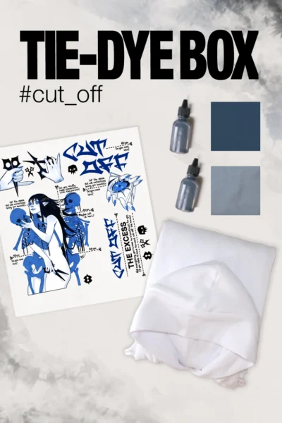 Набір з худі “Tie-Dye Box Cut OFF” | Яскравий одяг | Babaii | Український бренд