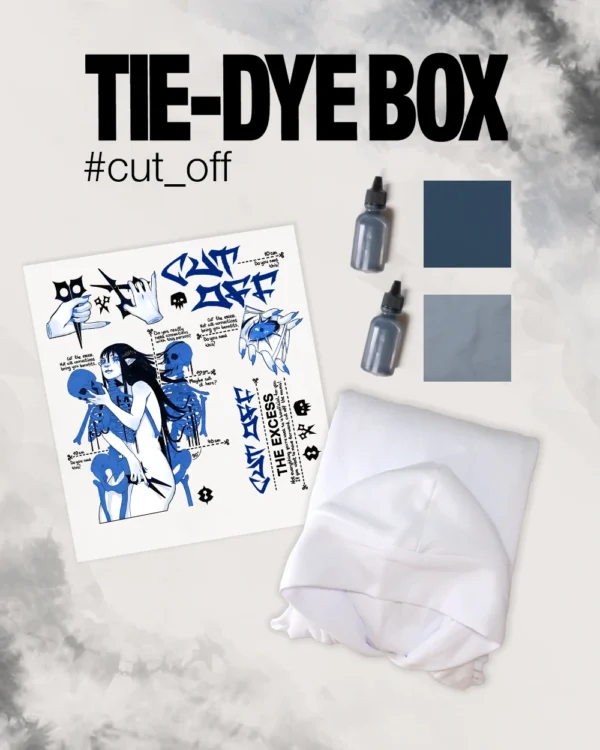 Набір з худі “Tie-Dye Box Cut OFF” | Яскравий одяг | Babaii | Український бренд